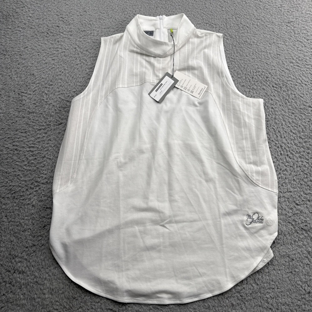 Tasc Performance Womens White Swing Mock Neck Tank Top Large Golf Tennis TW748